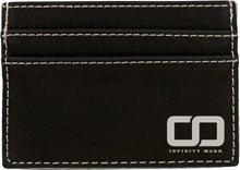 Load image into Gallery viewer, Black/Silver 4" x 2 3/4" Laserable Leatherette Wallet Clip