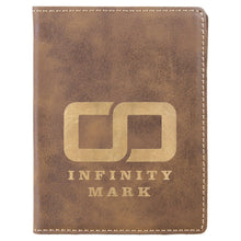 Load image into Gallery viewer, Rustic/Gold 4 1/4" x 5 1/2" Laserable Leatherette Passport Holder