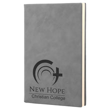 Load image into Gallery viewer, Gray 5 1/4" x 8 1/4" Laserable Leatherette Journal with Lined Notepad