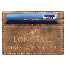 Load image into Gallery viewer, Rustic/Gold 4" x 2 3/4" Laserable Leatherette Wallet Clip