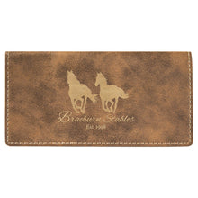 Load image into Gallery viewer, Rustic/Gold 6 3/4" x 3 1/2" Laserable Leatherette Checkbook Cover