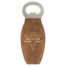 Load image into Gallery viewer, Rustic/Gold Laserable Leatherette Bottle Opener with Magnet