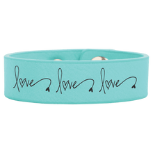 Load image into Gallery viewer, Teal 8 1/2" x 3/4" Laserable Leatherette Youth Cuff Bracelet