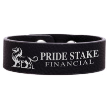 Load image into Gallery viewer, Black/Silver 8 1/2" x 3/4" Laserable Leatherette Youth Cuff Bracelet