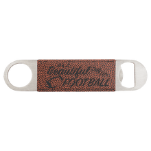 Load image into Gallery viewer, Football 1 1/2" x 7" Laserable Leatherette Bottle Opener