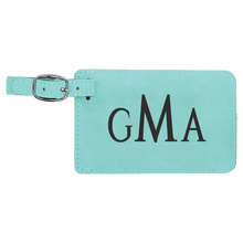 Load image into Gallery viewer, Teal 4 1/4" x 2 3/4" Laserable Leatherette Luggage Tag