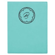 Load image into Gallery viewer, Teal 7" x 9" Laserable Leatherette Small Portfolio with Notepad
