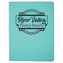 Load image into Gallery viewer, Teal 9 1/2" x 12" Laserable Leatherette Portfolio with Notepad