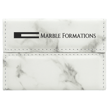 Load image into Gallery viewer, White Marble 3 3/4" x 2 3/4" Laserable Leatherette Hard Business Card Holder