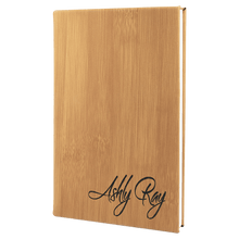 Load image into Gallery viewer, Bamboo 5 1/4" x 8 1/4" Laserable Leatherette Journal with Lined Notepad