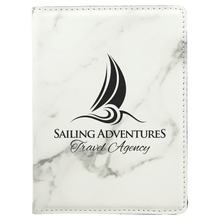 Load image into Gallery viewer, White Marble 4 1/4" x 5 1/2" Laserable Leatherette Passport Holder