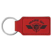 Load image into Gallery viewer, Red 2 3/4" x 1 1/4" Laserable Leatherette Rectangle Keychain