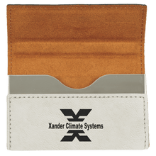 Load image into Gallery viewer, White 3 3/4" x 2 3/4" Laserable Leatherette Hard Business Card Holder