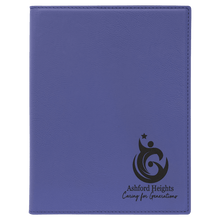 Load image into Gallery viewer, Purple 7" x 9" Laserable Leatherette Small Portfolio with Notepad
