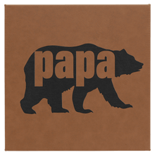 Load image into Gallery viewer, Dark Brown 10" x 10" Laserable Leatherette Wall Decor with Sawtooth Hanger