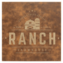 Load image into Gallery viewer, Rustic/Gold 10" x 10" Laserable Leatherette Wall Decor with Sawtooth Hanger