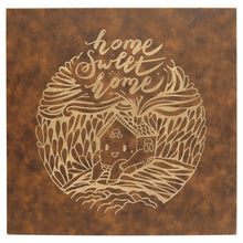Load image into Gallery viewer, Rustic/Gold 14" x 14" Laserable Leatherette Wall Decor with Sawtooth Hanger