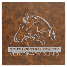 Load image into Gallery viewer, Rustic/Silver 14" x 14" Laserable Leatherette Wall Decor with Sawtooth Hanger
