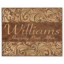 Load image into Gallery viewer, Rustic/Gold 16" x 20" Laserable Leatherette Wall Decor with Sawtooth Hanger