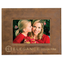 Load image into Gallery viewer, Rustic/Gold 4" x 6" Laserable Leatherette Photo Frame