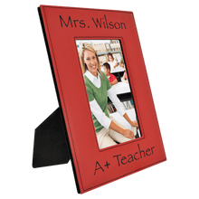 Load image into Gallery viewer, Red 4" x 6" Laserable Leatherette Photo Frame