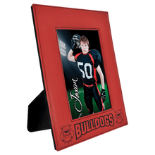 Load image into Gallery viewer, Red 5" x 7" Laserable Leatherette Photo Frame