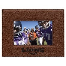 Load image into Gallery viewer, Football 4" x 6" Laserable Leatherette Photo Frame