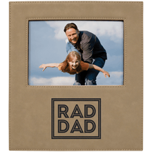 Load image into Gallery viewer, Light Brown 5" x 7" Leatherette Photo Frame with 4 1/4" x 8 7/8" Engraving Area