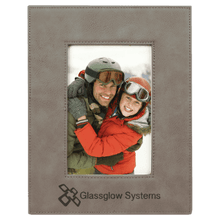 Load image into Gallery viewer, Gray 4" x 6" Laserable Leatherette Photo Frame