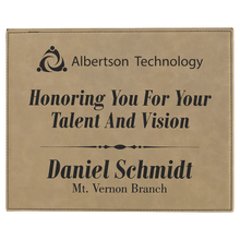 Load image into Gallery viewer, Light Brown 10 1/2" x 13" Laserable Leatherette Plaque