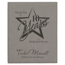 Load image into Gallery viewer, Gray 10 1/2" x 13" Laserable Leatherette Plaque