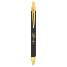 Load image into Gallery viewer, Black/Gold Laserable Leatherette Pen