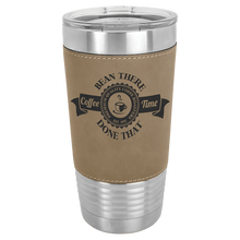 Load image into Gallery viewer, Light Brown Laserable Leatherette Tumbler with Clear Polar Camel 20 oz. Lid