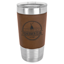 Load image into Gallery viewer, Dark Brown Laserable Leatherette Tumbler with Clear Polar Camel 20 oz. Lid