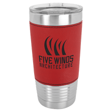 Load image into Gallery viewer, Red Laserable Leatherette Tumbler with Clear Polar Camel 20 oz. Lid