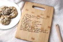 Load image into Gallery viewer, Recipe Cutting Board - handwritten recipe cutting board - Engraved Bamboo Wood
