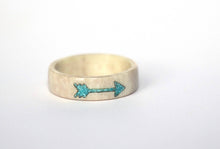 Load image into Gallery viewer, ANTLER ARROW RING  •  turquoise arrow inlay - Whitetail Antler Ring