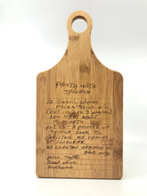 Load image into Gallery viewer, Personalized cutting board, handwriting, handwritten recipe, cutting board, recipe cutting board, engraved handwriting, recipe cutting board
