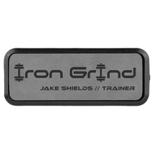 Load image into Gallery viewer, Gray 3" x 1" Laserable Leatherette Round Corner Badge &amp; Frame
