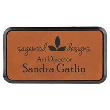 Load image into Gallery viewer, Rawhide 3" x 1 1/2" Laserable Leatherette Round Corner Badge &amp; Frame
