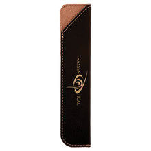 Load image into Gallery viewer, Black/Gold 6 1/4" Laserable Leatherette Pen Sleeve
