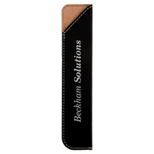 Load image into Gallery viewer, Black/Silver 6 1/4" Laserable Leatherette Pen Sleeve
