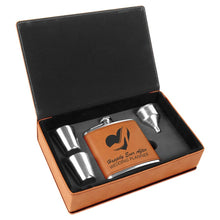 Load image into Gallery viewer, Rawhide 6 oz. Laserable Leatherette Flask Gift Set

