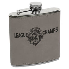 Load image into Gallery viewer, Gray 6 oz. Laserable Leatherette Stainless Steel Flask
