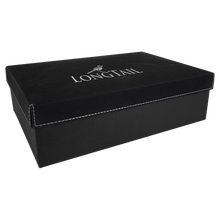 Load image into Gallery viewer, Black/Silver 11 3/4" x 7 3/4" Gift Box with Laserable Leatherette Lid
