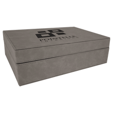 Load image into Gallery viewer, Gray 12 1/4" x 8 1/4" Laserable Leatherette Premium Gift Box

