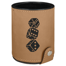 Load image into Gallery viewer, Light Brown Laserable Leatherette Dice Cup with 5 Dice
