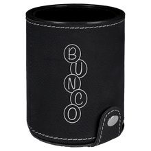 Load image into Gallery viewer, Black/Silver Laserable Leatherette Dice Cup with 5 Dice
