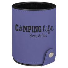 Load image into Gallery viewer, Purple Laserable Leatherette Dice Cup with 5 Dice
