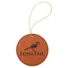 Load image into Gallery viewer, Rawhide Gold Laserable Leatherette Round Ornament with String

